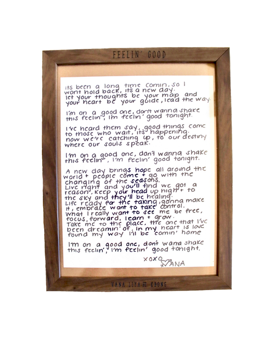 Framed Handwritten Lyrics